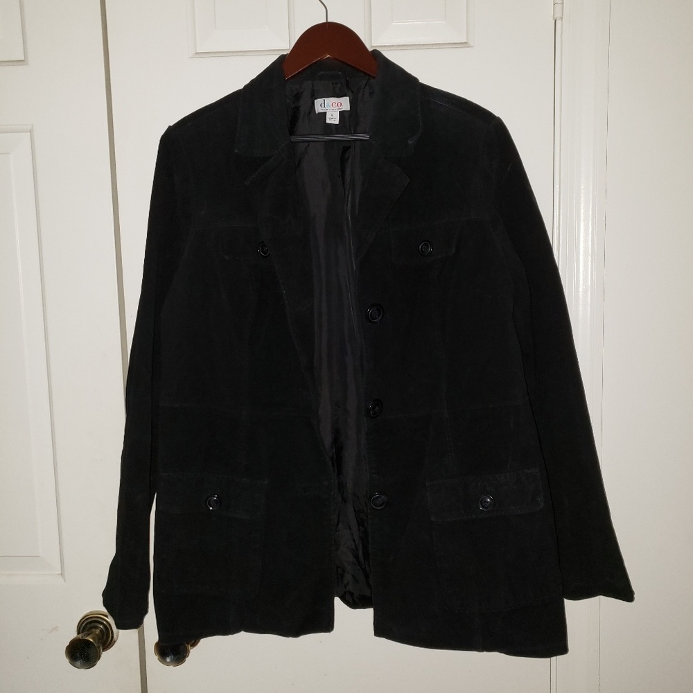 Black Suede Leather Jacket by Denim&Co